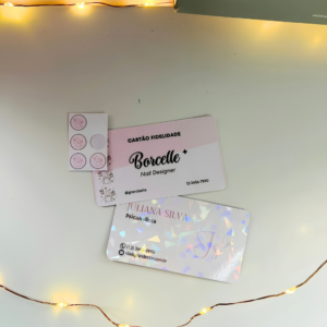 Cartão Fidelidade 9x5 cm Frente e Verso + Adesivos